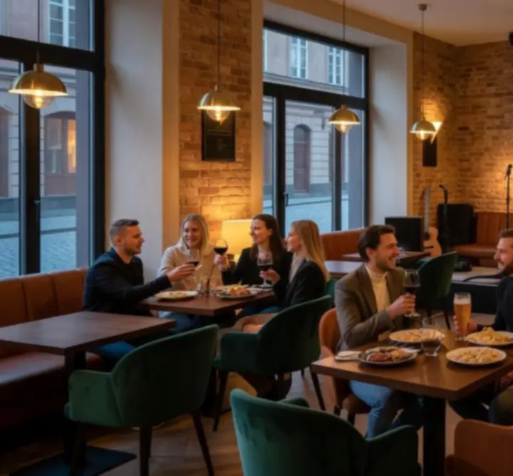 Wnętrze nowoczesnego baru i restauracji "GOL"-MAX" GOLDA DARIUSZ