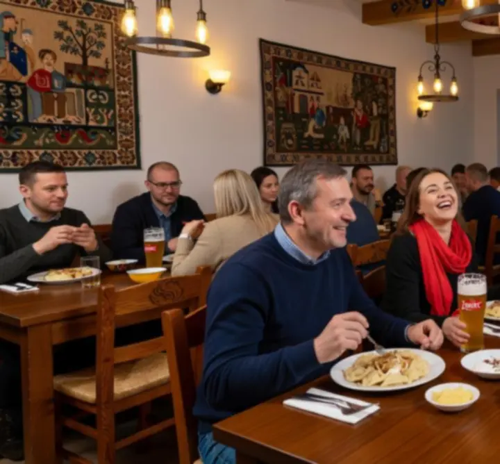 Strefa restauracyjna i ekrany sportowe we "GOL"-MAX" GOLDA DARIUSZ