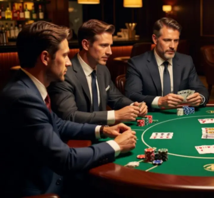 Stół pokerowy przygotowany na wieczór pokerowy w "GOL"-MAX" GOLDA DARIUSZ